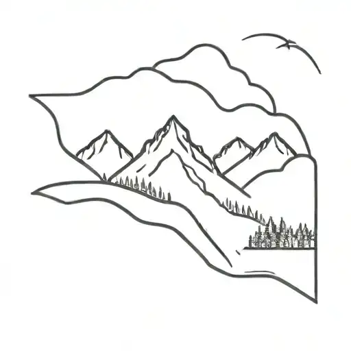 Book With An Upper Body And Mountain Scenery