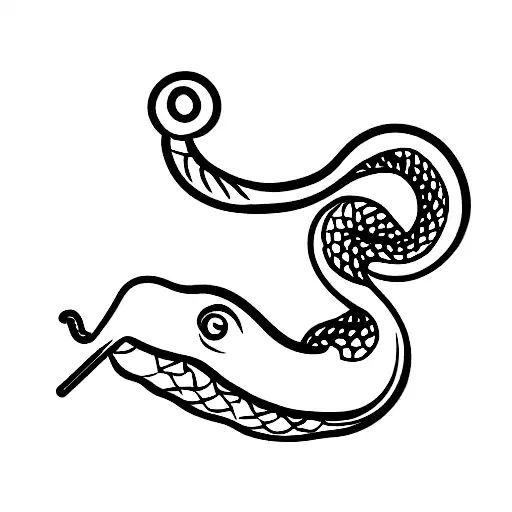 Snake Eating A Apple In The Mouth Of A Snail