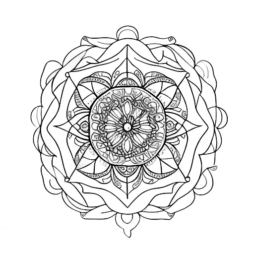 An Intricate Mandala Design Incorporating Elements Of Nature And Exercise