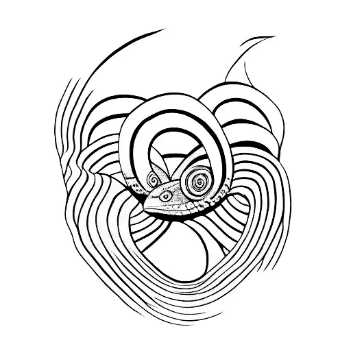 Black Snake Painted With Brush