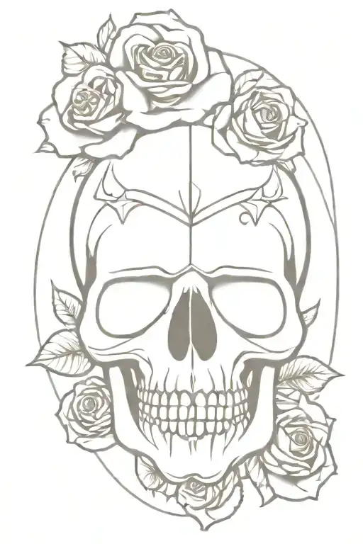 Fire Skull Roses All Seeing Eye