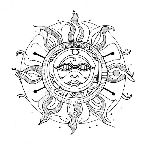 Sun And Moon In Mandala Art