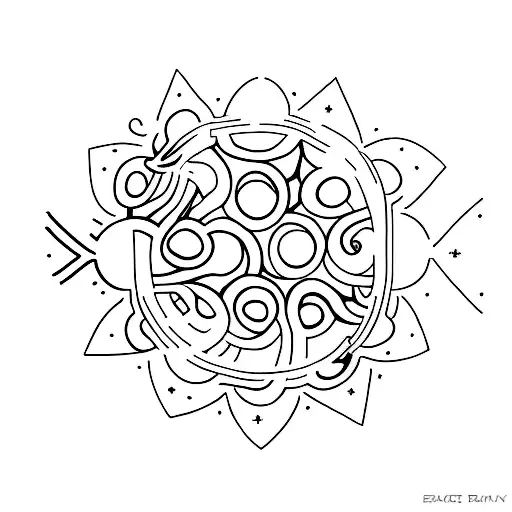 A Minimalist Tattoo Featuring A Group Of Friends Holding Hands In A Circle