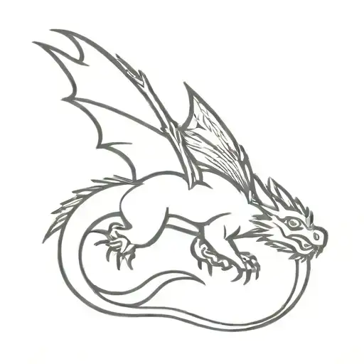 Simple Cute Dragon Flying