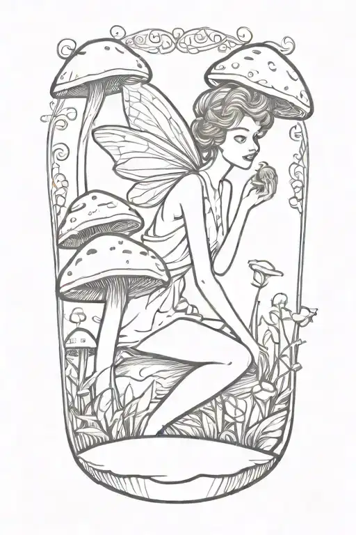 Fairy Lying On A Mushroom