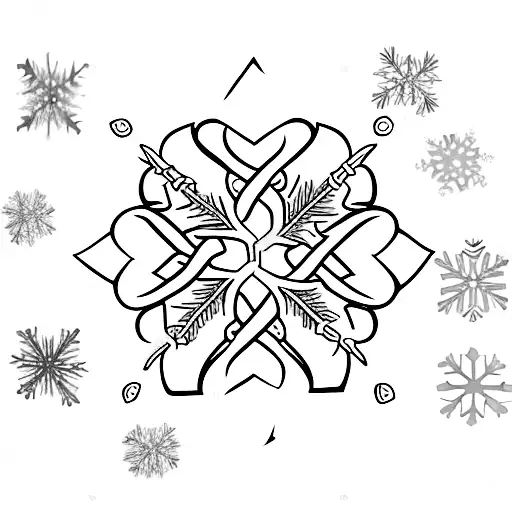 Witch Knot Inside A Winter Snowflakes
