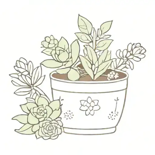 Funny Cartoon Pot With Succulents