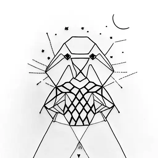 A Minimalist Tattoo Of Geometric Penguin