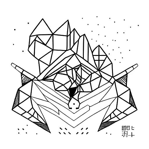 A Minimalist Tattoo Of Geometric Penguin