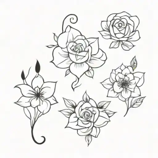 Set Of Girly Tattoo Design