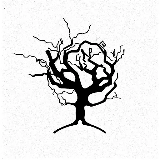 Circuit Board Cyberpunk Mixed With Tree