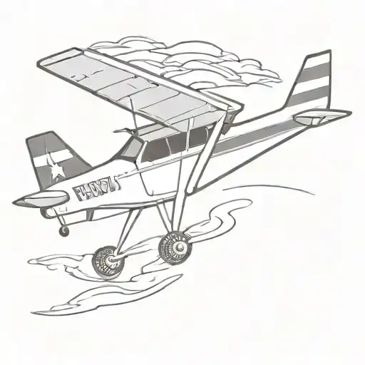 Cessna 152 With Cowboyhat And Texas Flag On Tail