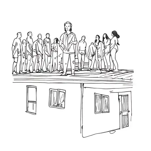 A Group Of People On A Rooftop