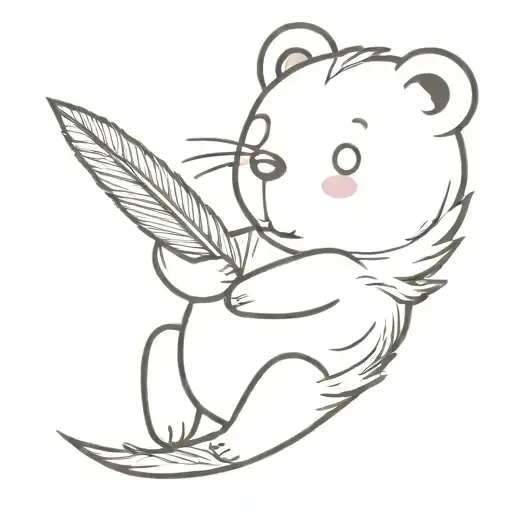 Teddy Holding A Feather Feather Feather Feather