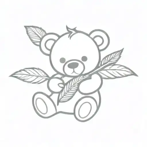 Teddy Bear Holding A Feather
