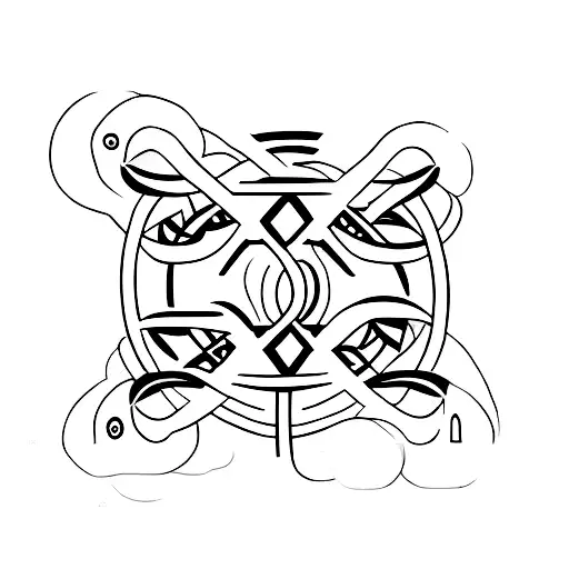 An Simple Design Describing Symbols For Two Daughters And A Son