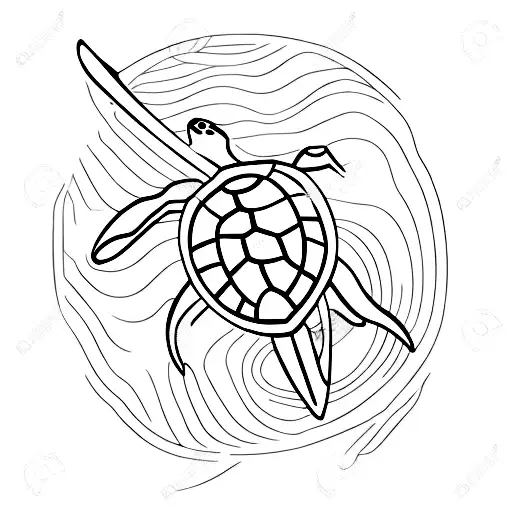 A Sea Turtle Swimming Through A Sunbeam In A Forest