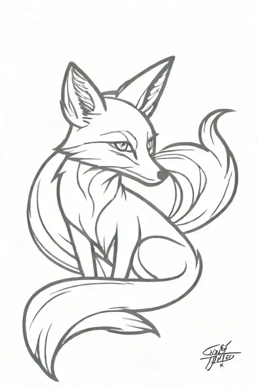 Slender Vixen Cartoon Fox Long Tail Seductive Pin Up Girl