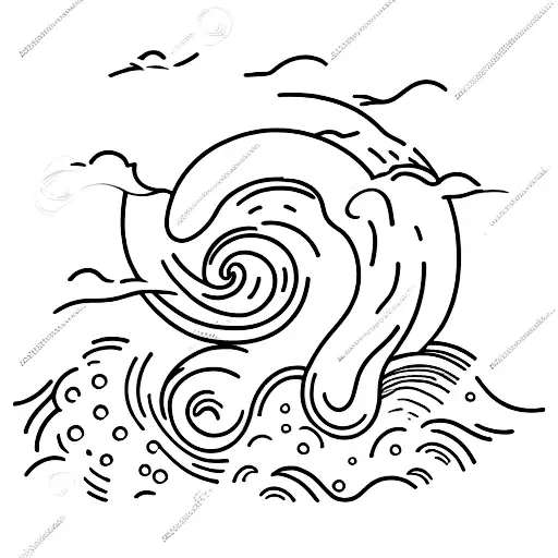 A Silhouette Of A Person Dancing On The Beach With Waves Crashing In The Background