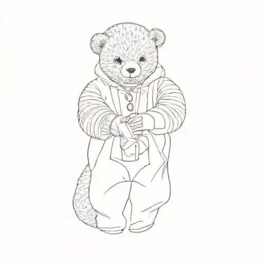 A Child In A Teddy Bear Costume