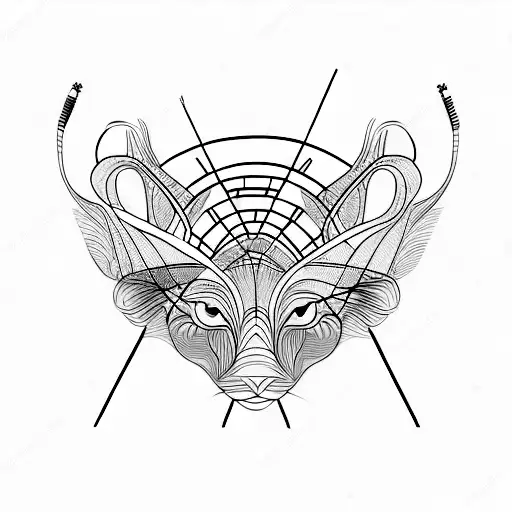 An Elegant Design Of A Makeup Brush Forming A Silhouette Of An Animal