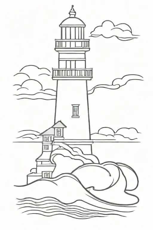 Lighthouse Waves Crashing