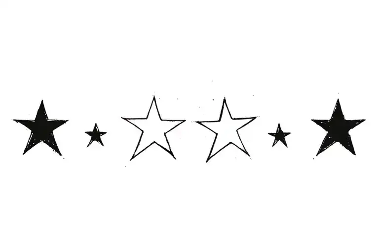 3 Stars In A Line Biggest To Smallest