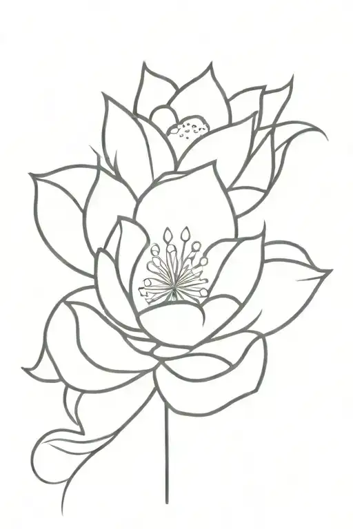 Lotus Flower And Thin Cross