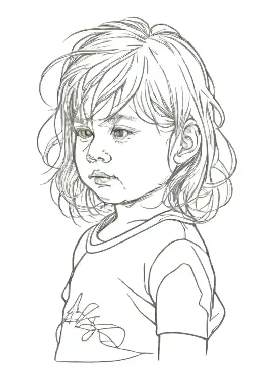3 Year Old Daughter With Messy Hair