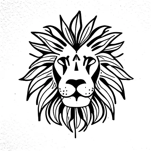 Lion With Some Flowers