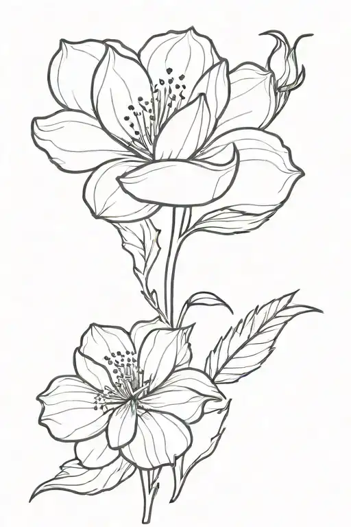 Flower Tattoo Made With Only One Line