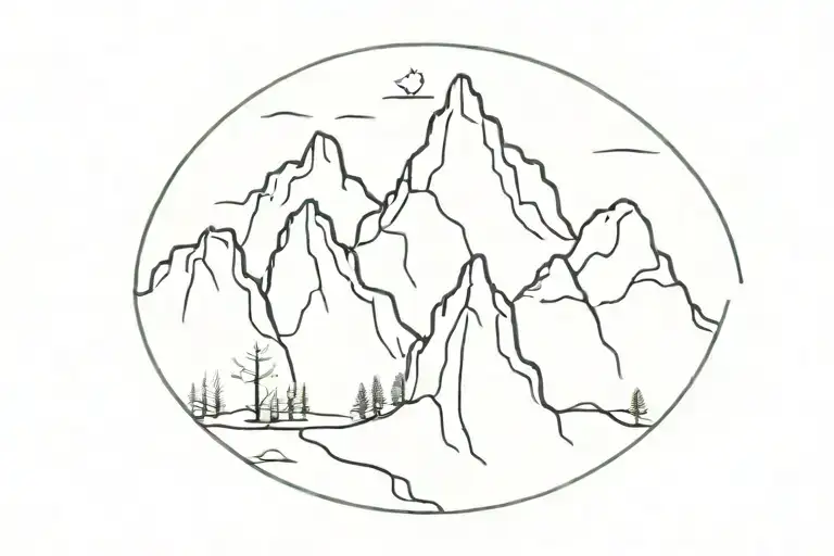 Three Sisters Mountain Silloutte