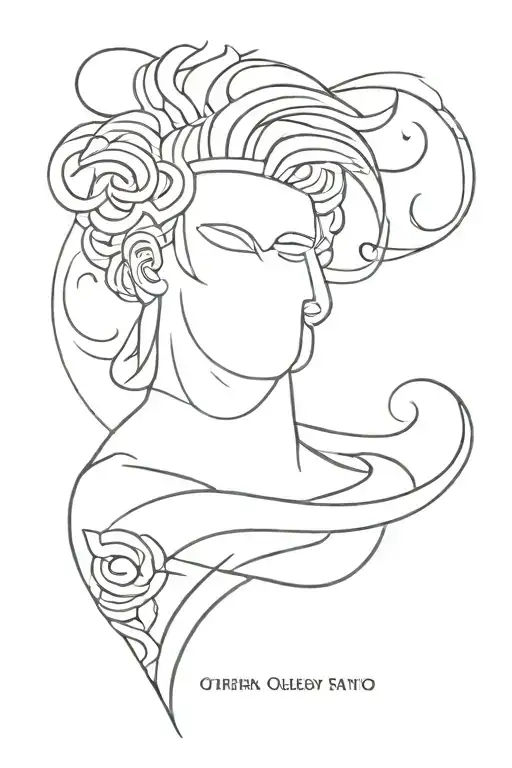 Greek God And Quote Written