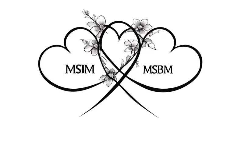 Infinity Sign With Intertwined Hearts And Flowers With The Word Msbm