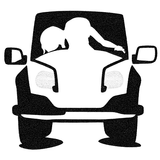 Silhouette Of Two People In Front Seat Of Car