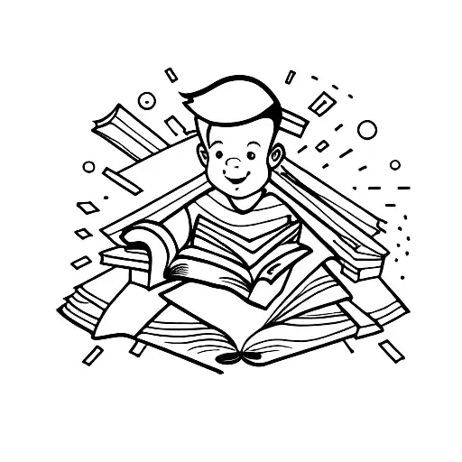 Boy Reading Book Backwards