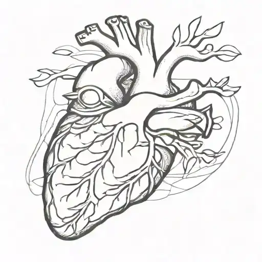 Line Art Anatomical Heart