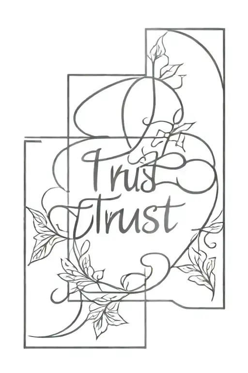 Christian Tattoo Featuring The Word Trust