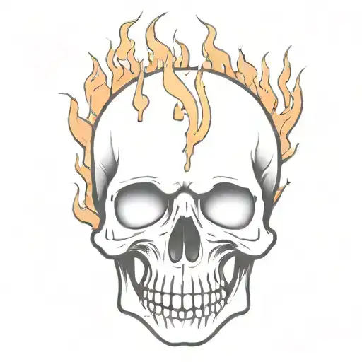 Simple Skull On Fire