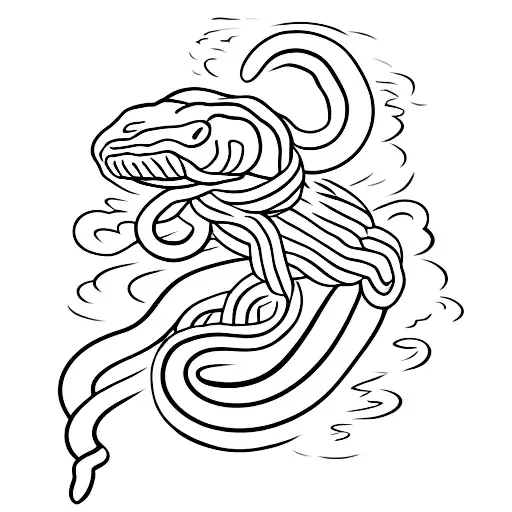 Snake Wrapped Around Arm To Chest