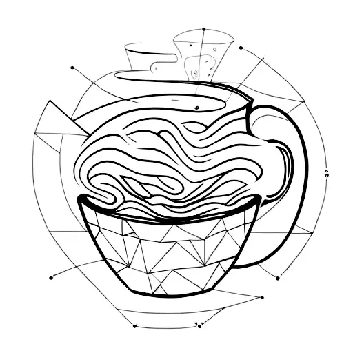 A Geometric Coffee Cup With Steam Rising From It