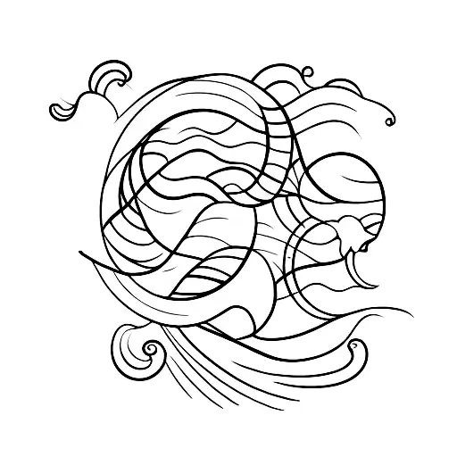 Capricornio Constellation With Waves Crashing On A Beach