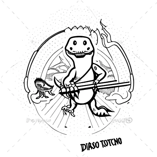 Dinosaur With Chopstick