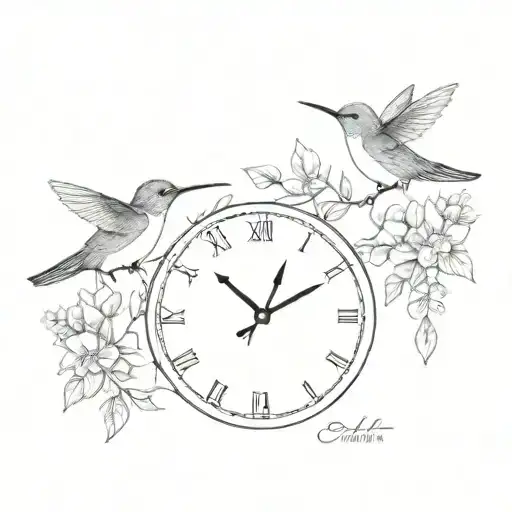 Hummingbirds Clock Engineer Luck Time