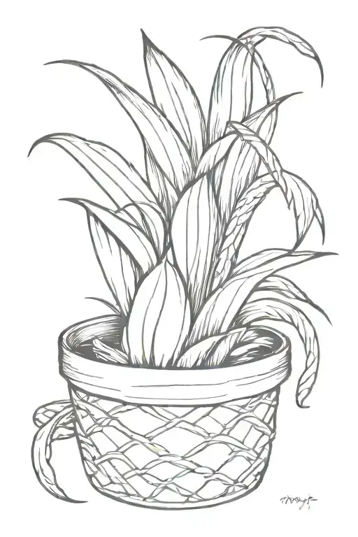Snake Plant In Rope Woven Basket