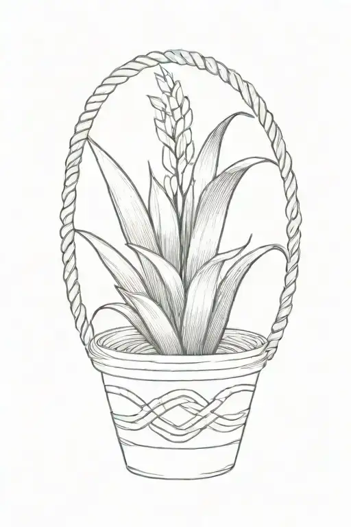 Snake Plant In Rope Woven Basket