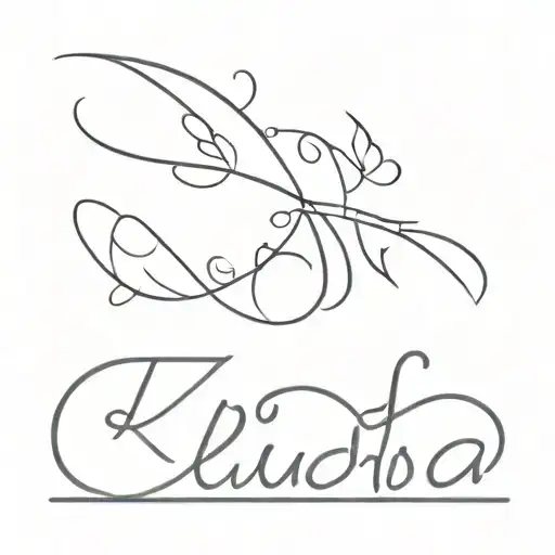 Name Klaudia In Script Font On A Mans Wrist