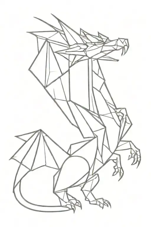 Simple Origami Dragon With Outstretched Wings