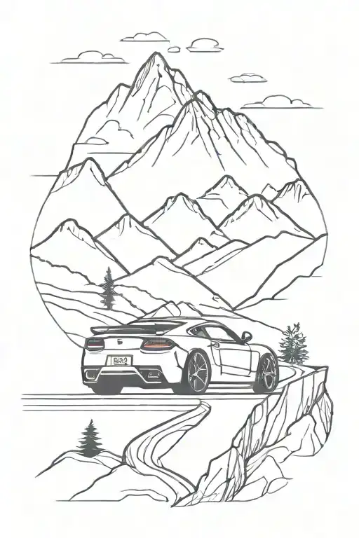 A Sleek And Powerful Sports Car Racing Through A Mountainous Landscape