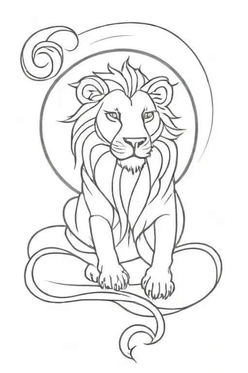 Conceptual Leo Zodiac Sign